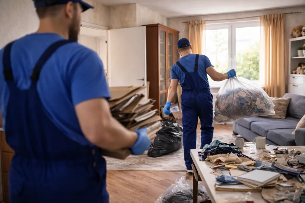 Entrümpelung Mitarbeiter räumen Wohnung und entsorgen Hausrat